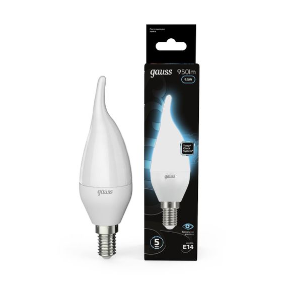 Лампа светодиодная Gauss E14 9.5W 4100K матовая 104101210