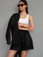 Костюм - пижама с шортами из муслина домашний оверсайз