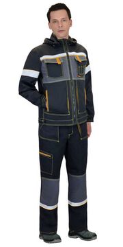 Куртка "Сириус-Родос" (черный/т.серый)