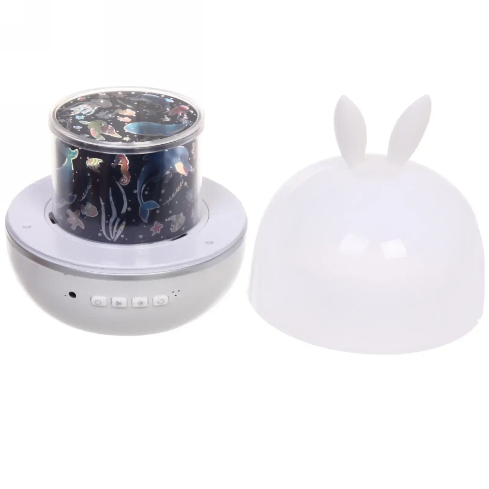 Диско-шар «Fantasy - Зайка» (в комплекте 6 картинок) 13*14 см, 5 реж, батарейки 4хАAА, USB, RGB (220V)