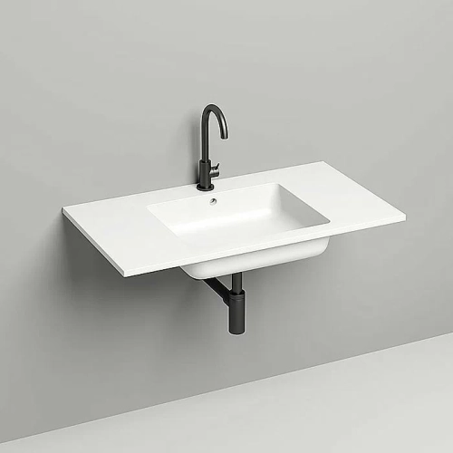 Раковина подвесная Salini ONDA 1402201M 80 из искусственного камня S-Stone, белая матовая
