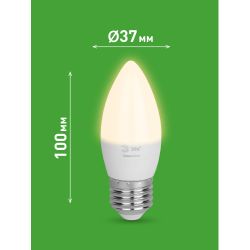 Лампа светодиодная ЭРА GREEN LINE LED B35-10W-830-E27 GL 10Вт свеча теплый свет E27 | Лампы cветодиодные Свеча (B/C)