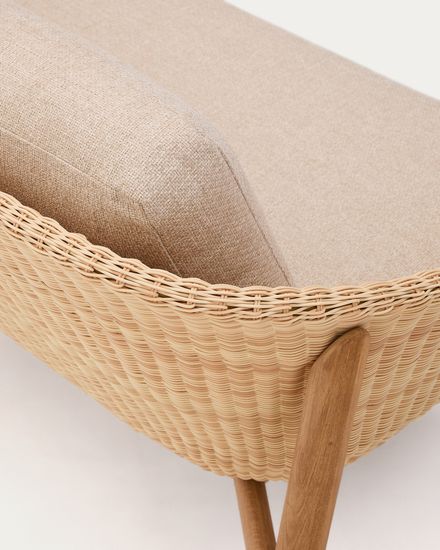 Двухместный диван Galea из тикового дерева и синтетического ротанга 170,5 см Испания La Forma