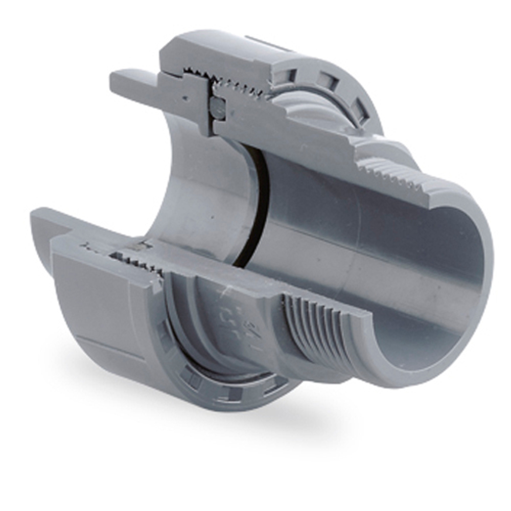 Муфта переходная ПВХ (НПВХ) разборная с наружной резьбой под клей (Ру10), HIDROTEN, Испания