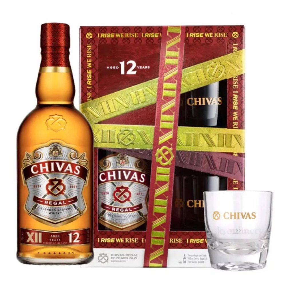 Виски Chivas Regal 12YO+2 стакана 0.7 л