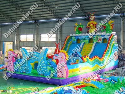 Коммерческий надувной батут "Затерянный остров" 14*7*7 м