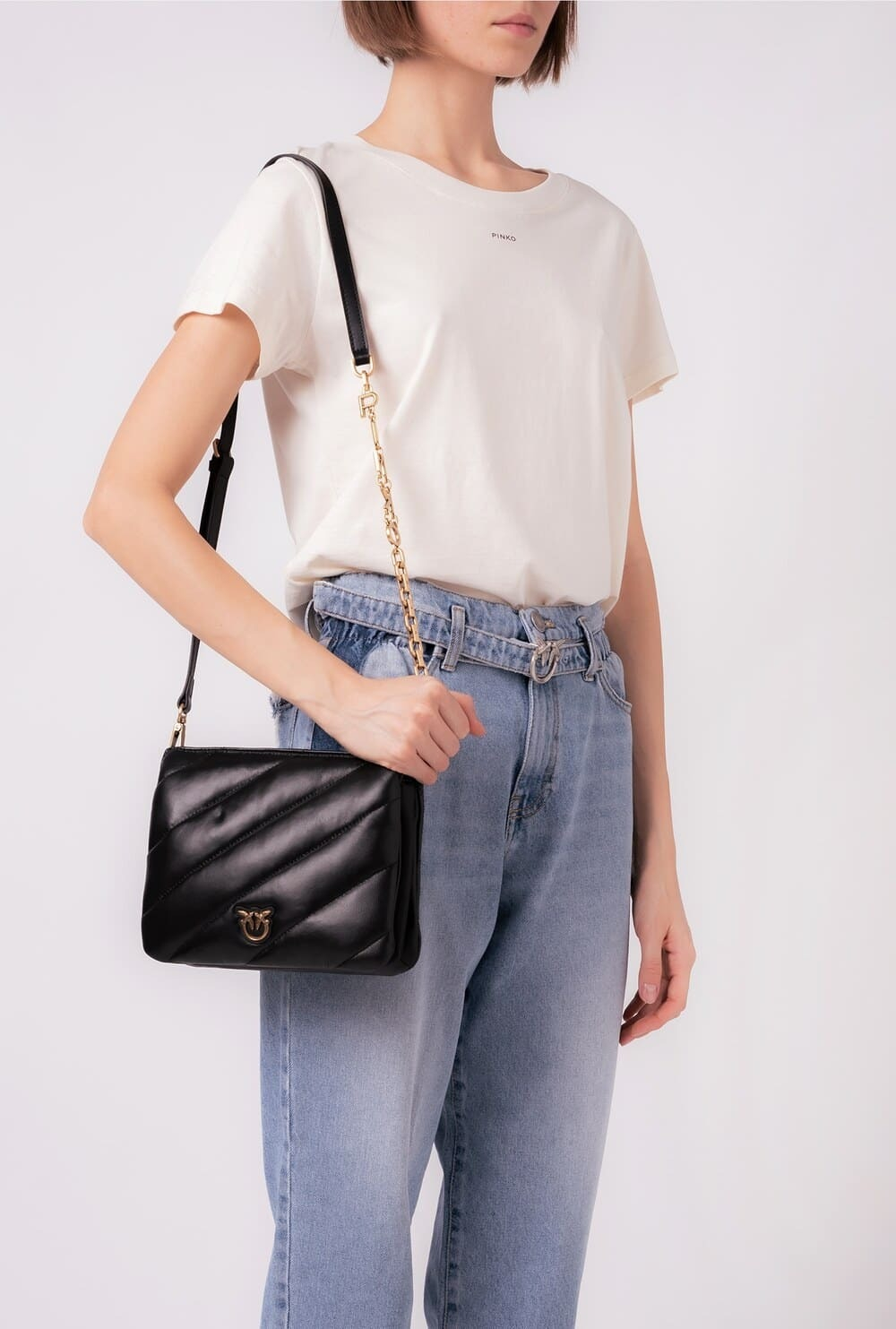 SMALL TWINS BAG MAXI QUILT – black