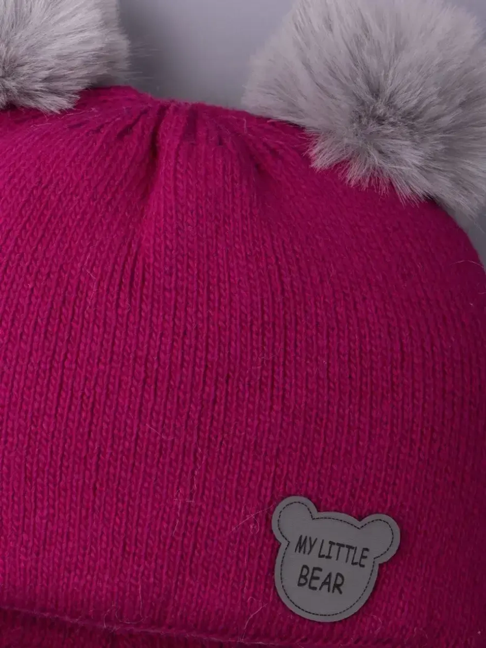 Шапка для девочки зимняя вязаная с ушками
