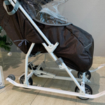 Коляска комбинированная (санки - коляска) «Наши детки 3-1К» в горошек шоколадный (арт. НДТ3-1К/3)