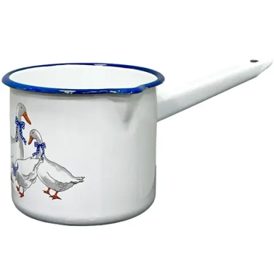 Ковш эмалированный 1,4л со сливом «Гуси» 01-2009н/4