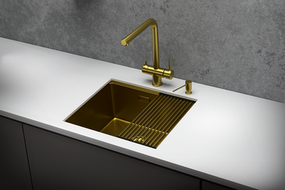 Granula KS-5045U, ЗОЛОТО САТИН, стальная кухонная мойка KITCHEN SPACE