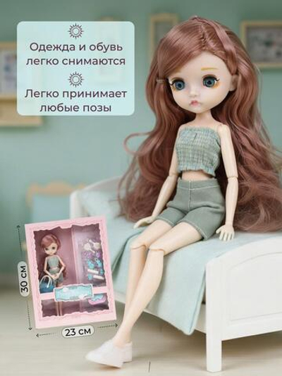 Кукла тип модница на шарнирах с аксесс. коробка PS2106-4