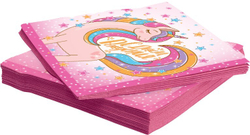 Сервировочные салфетки, Волшебный единорог, С Днем Рождения!, Розовый, 33*33 см, 20 шт., 6014944