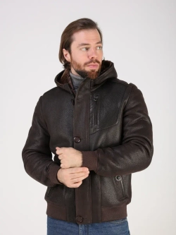 Дубленка натуральная куртка зимняя с капюшоном