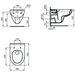 Безободковый подвесной унитаз Ideal Standard i.life A T471601