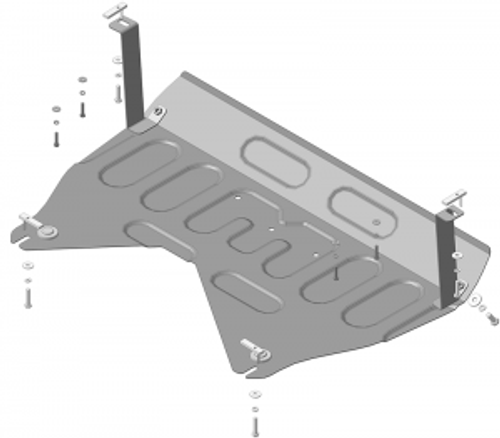 Защита картера Двигателя, КПП. 2 мм, Сталь. для Hyundai ix35 2010-2015, KIA Sportage 2010-2016 MOTODOR.70904