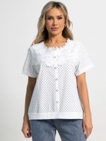 Блуза Вологодские кружева (белая) Б15565-18М LT Collection