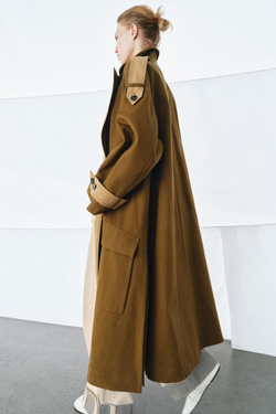 ZARA ДЛИННЫЙ КОМБИНИРОВАННЫЙ ТРЕНЧ — ZW COLLECTION, МЯГКИЙ КАШТАНОВЫЙ