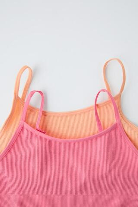 ZARA НАБОР ИЗ ДВУХ ТОПОВ SEAMLESS, МАНДАРИНОВЫЙ