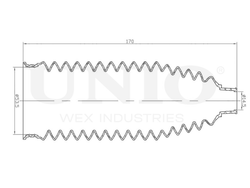 Пыльник рулевой рейки UNIO DUC-20004