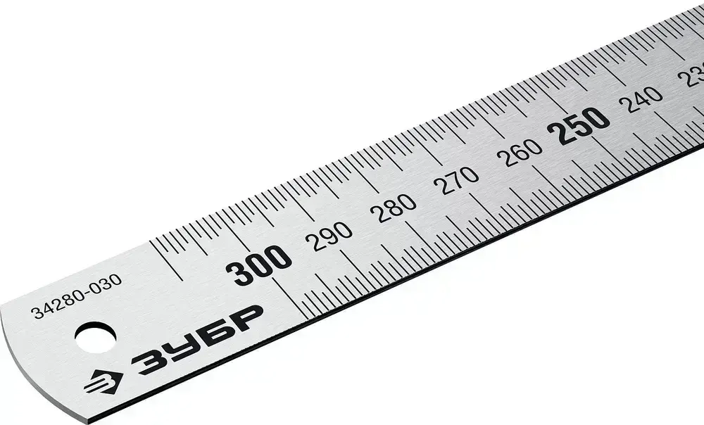 ЗУБР / 30см, усиленная нержавеющая линейка