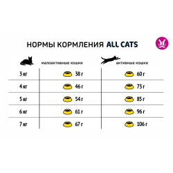 Сухой полнорационный корм для взрослых кошек ALL CATS с курицей 13 кг