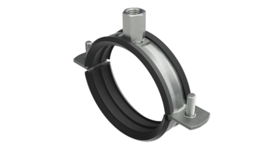 Хомут для средних нагрузок с изоляцией с гайкой М8/М10 для труб d 6"