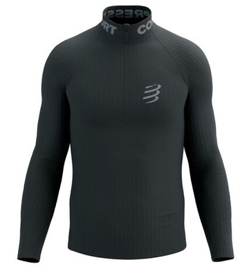 Компрессионка  Compressport 3D Thermo HZ Long Sleeve Top - черный