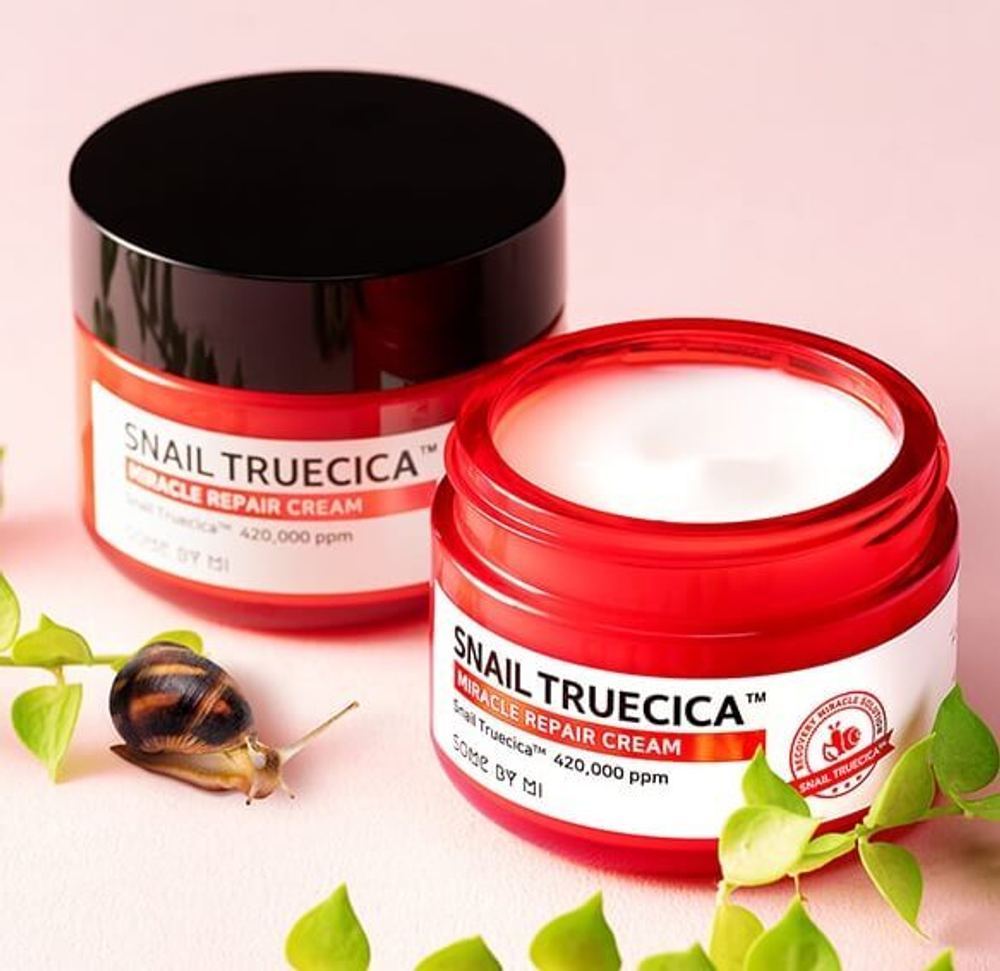 Восстанавливающий крем с муцином чёрной улитки Some By Mi Snail Truecica Miracle Repair Cream