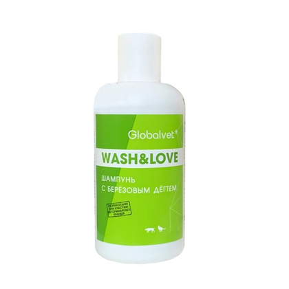 GLOBALVET WASH&LOVE Шампунь с с берёзовым дёгтем для кошек и собак, 250 мл