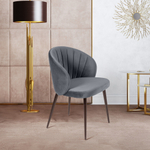 Стул Mont Blanc, бархат светло-серый 26 / черный конус