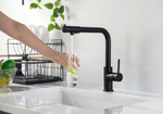 Смеситель для кухни с подключением к фильтру питьевой воды AQUATEK, матовый черный AQ1386MB ЕВРОПА
