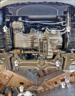 Защита картера двигателя, КПП. 2 мм, Сталь для Ford Tourneo Custom 2023-н.в., Motodor.70705