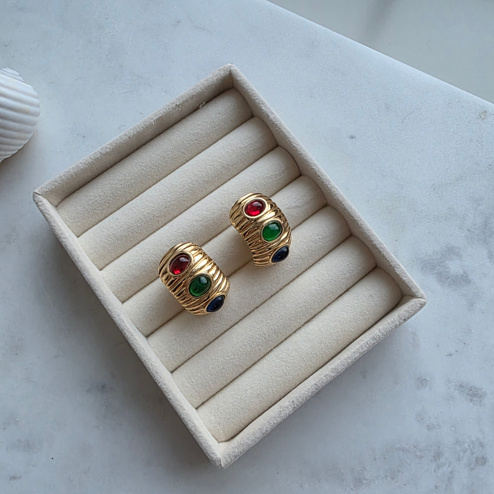 Клипсы Ciner с тремя кабошонами