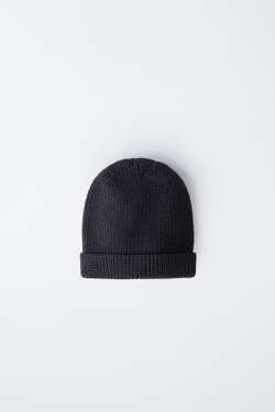 ZARA ШАПКА БИНИ ЖЕМЧУЖНОЙ ВЯЗКИ, СТАЛЬНОЙ