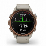 Умные часы Garmin Descent Mk3i титановый, бронзовый безель PVD/серый силиконовый ремешок 43 мм 010-02753-14