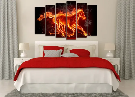 Модульная картина "Огненный конь"