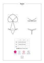 Соблазнительное боди Darkie с колечками (Размер: L-XL) (Цвет: черный)