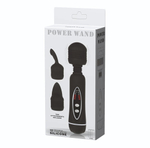 Черный вибромассажер со сменными насадками Power Wand - 20,5 см. (Цвет: черный)