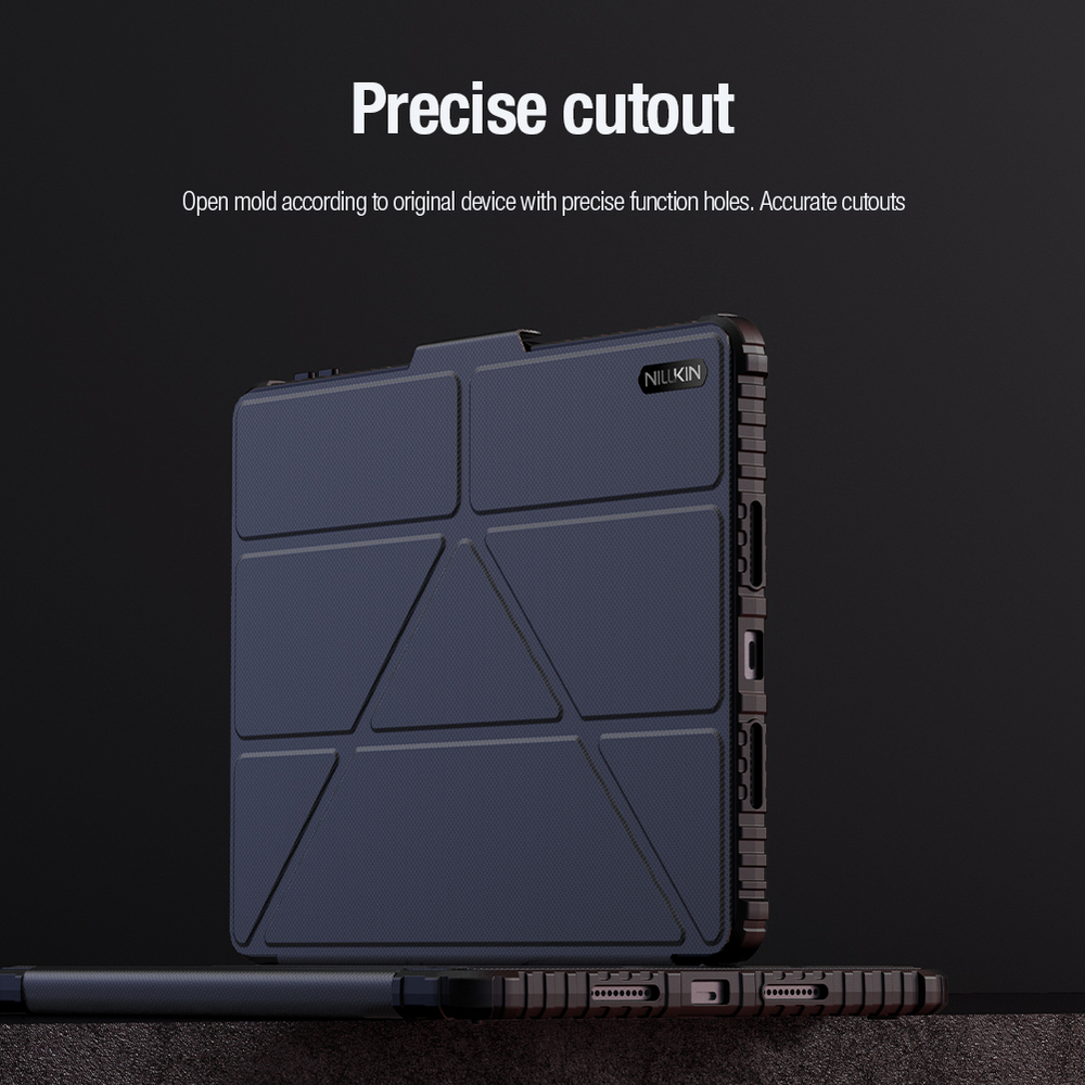 Чехол книжка от Nillkin для Xiaomi Pad 7 и 7 Pro, серия Bumper Pro Case-Multi Angle Folding Style, многофункциональный складной стиль