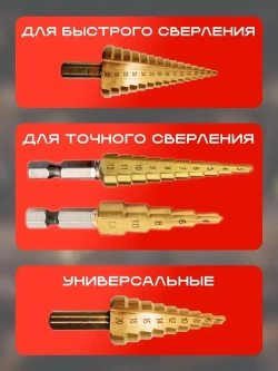 Набор сверл по металлу и дереву сверло ступенчатое конусное набор 6 штук в кейсе