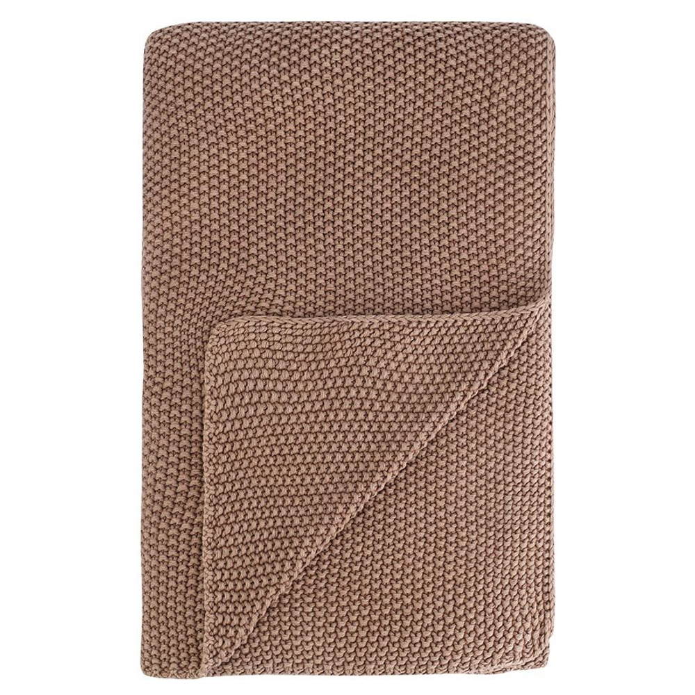 Плед из стираного хлопка цвета мокко из коллекции essential, 130x180 см