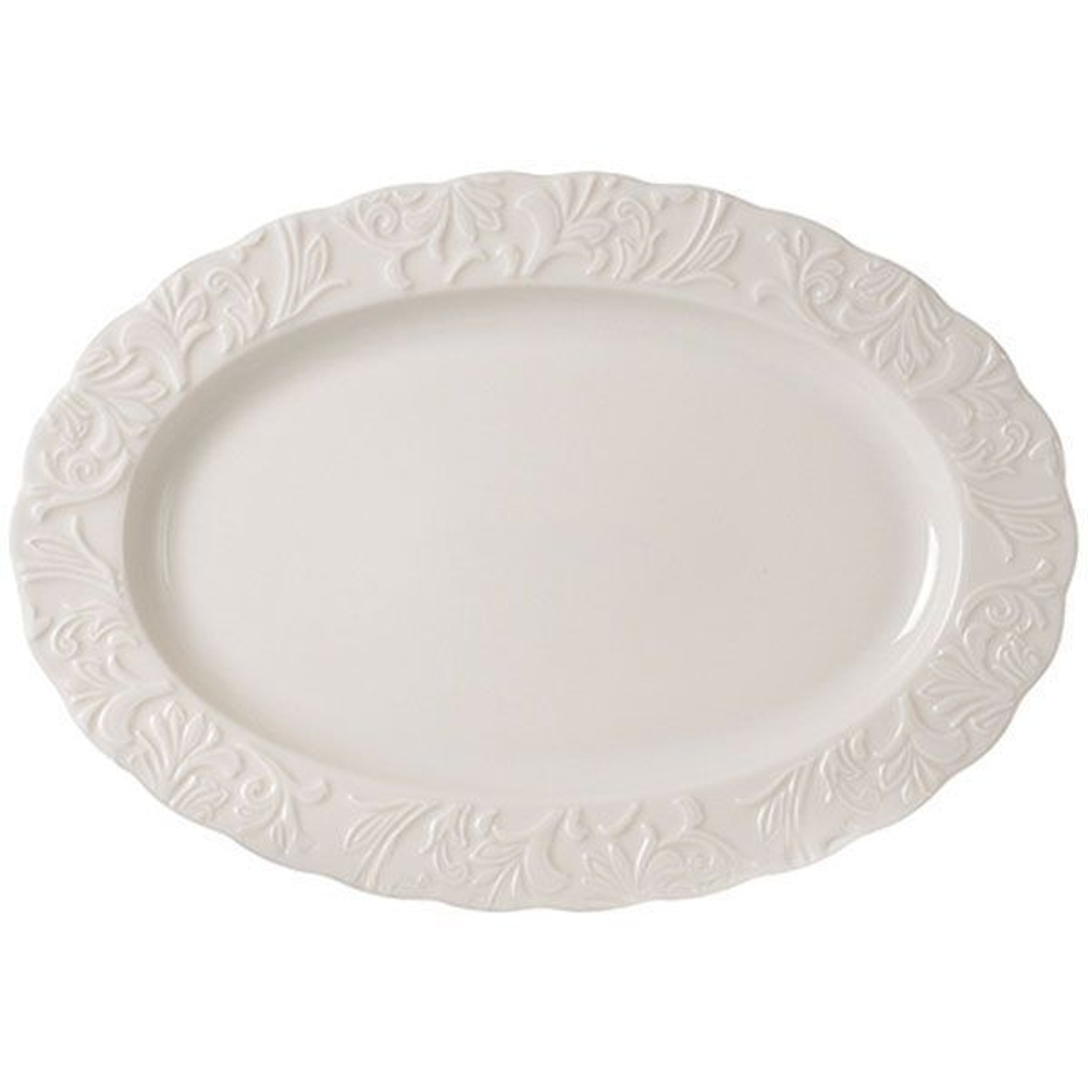 Блюдо «Крим Пера» овальное;фарфор;,L=25,B=17см;белый (Цвет: белый)