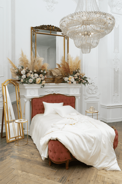 Постельное белье 2 спальное евро German Grass Silk Bliss Creamy White