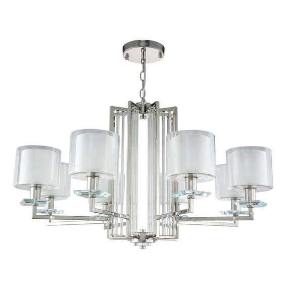 Подвесная люстра Crystal Lux Nicolas SP-PL8 Nickel/White