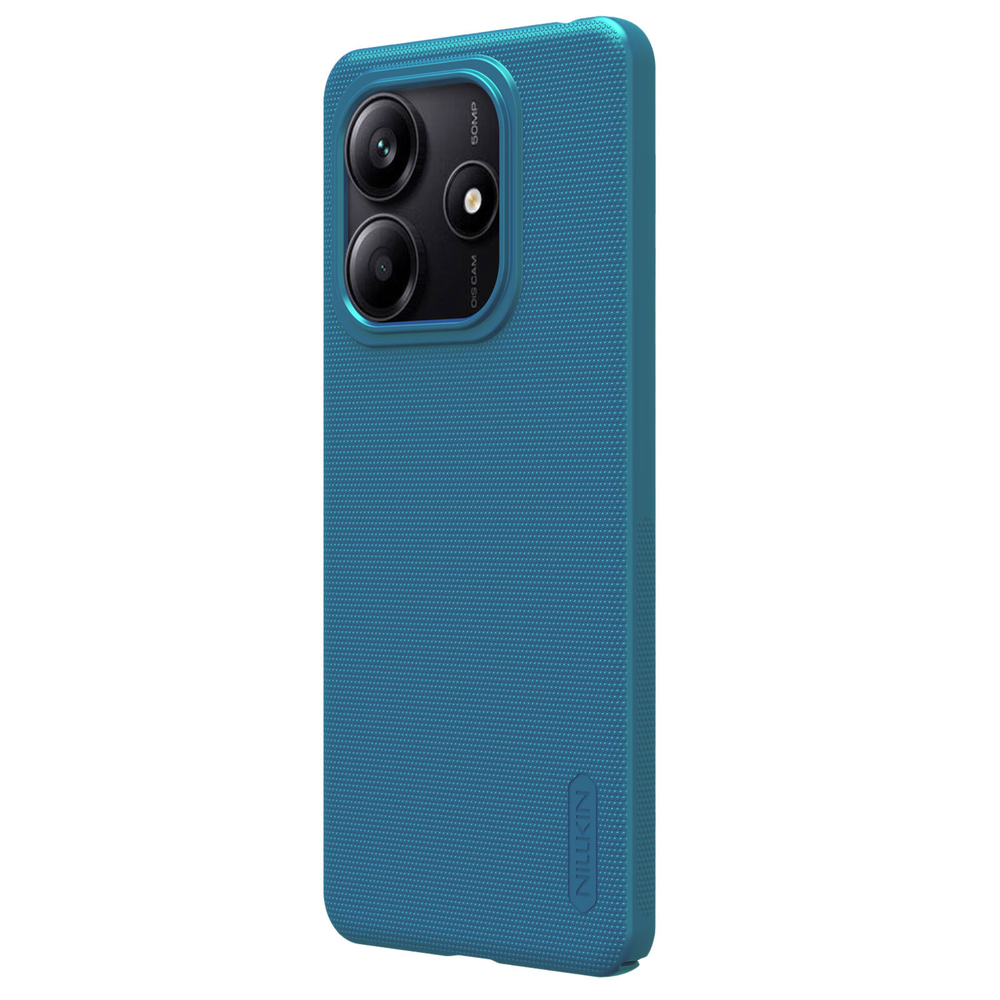 Тонкий жесткий чехол синего цвета (Peacock Blue) от Nillkin для Xiaomi Redmi Note 14 5G (версия Глобал), серия Super Frosted Shield
