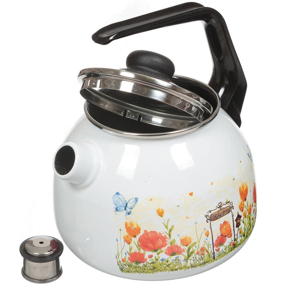 Чайник сталь, эмал, 3 л, свист, руч консоль, СтальЭмаль, Голландский, 4с209я