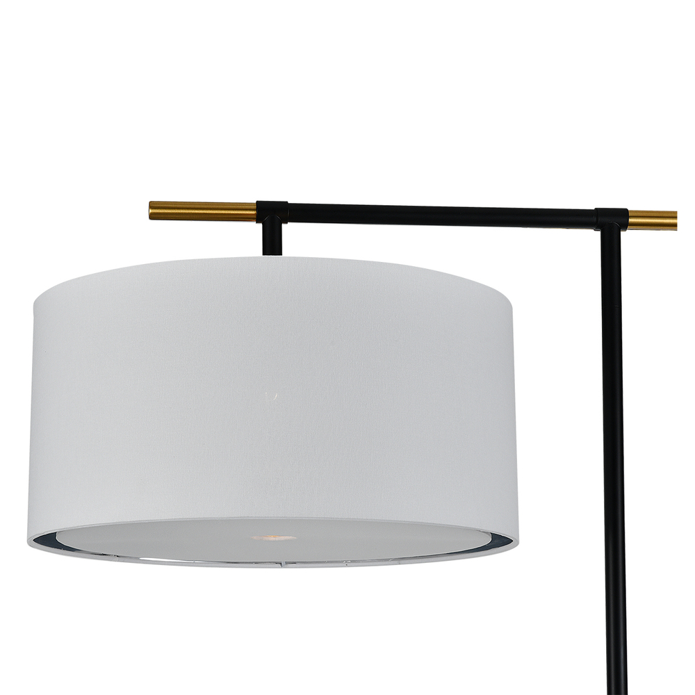 Напольный светильник 1x60Вт E27, металл/ткань, чёрный