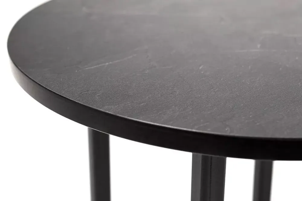 "Кипр" интерьерный стол из HPL круглый Ø30 H40, цвет "серый гранит"