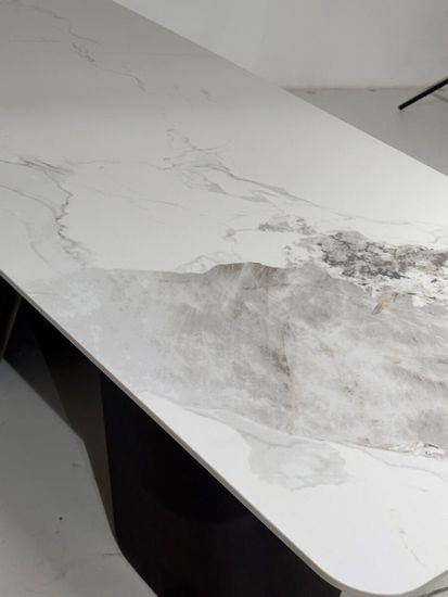 Стол SELTA 200 Белый мрамор CA071, керамика / Дуб/Золотой